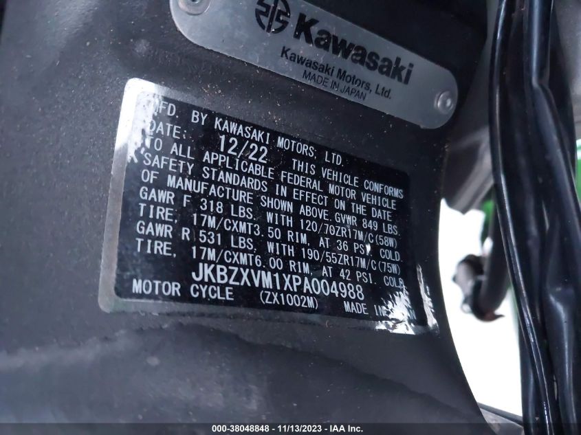 2023 KAWASAKI ZX1002 M JKBZXVM1XPA004988