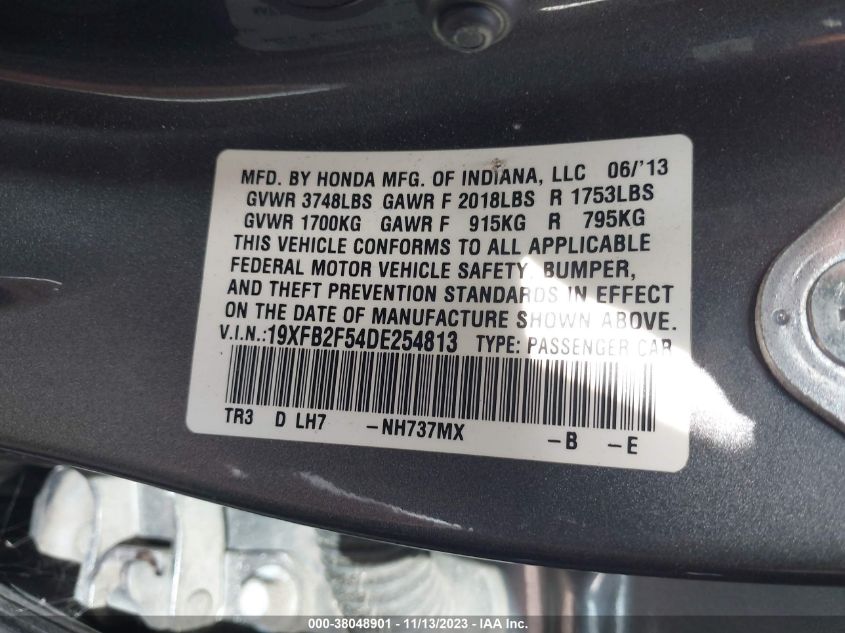 2013 HONDA CIVIC LX - 19XFB2F54DE254813