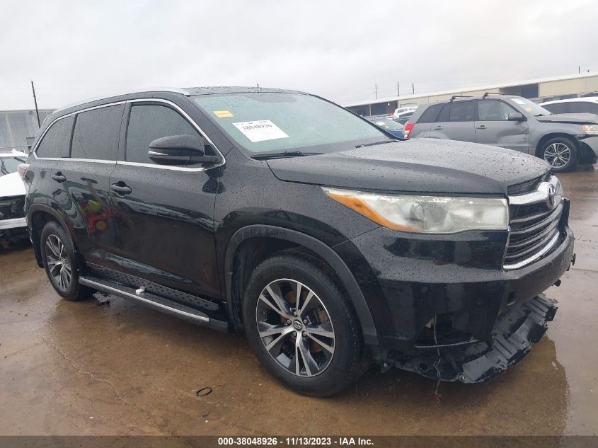 2016 TOYOTA HIGHLANDER XLE - 5TDKKRFH2GS501970