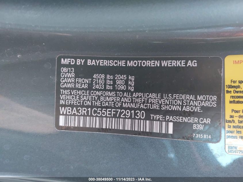 2014 BMW 435I WBA3R1C55EF729130