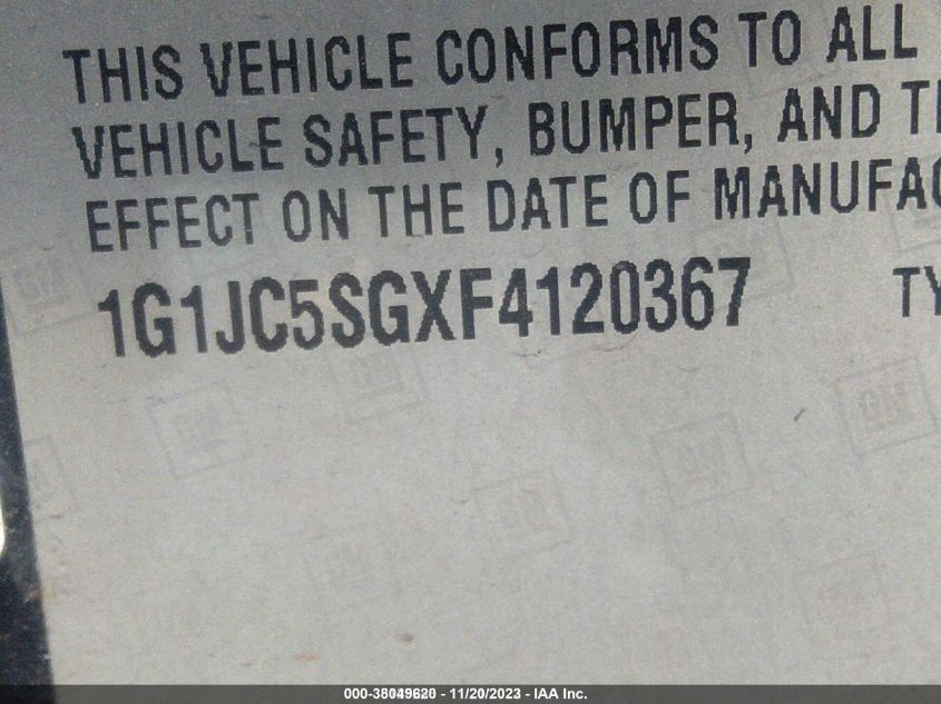 2015 CHEVROLET SONIC LT - 1G1JC5SGXF4120367