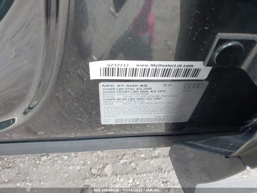 2018 AUDI SQ5 3.0T PREMIUM PLUS WA1A4AFY5J2117486