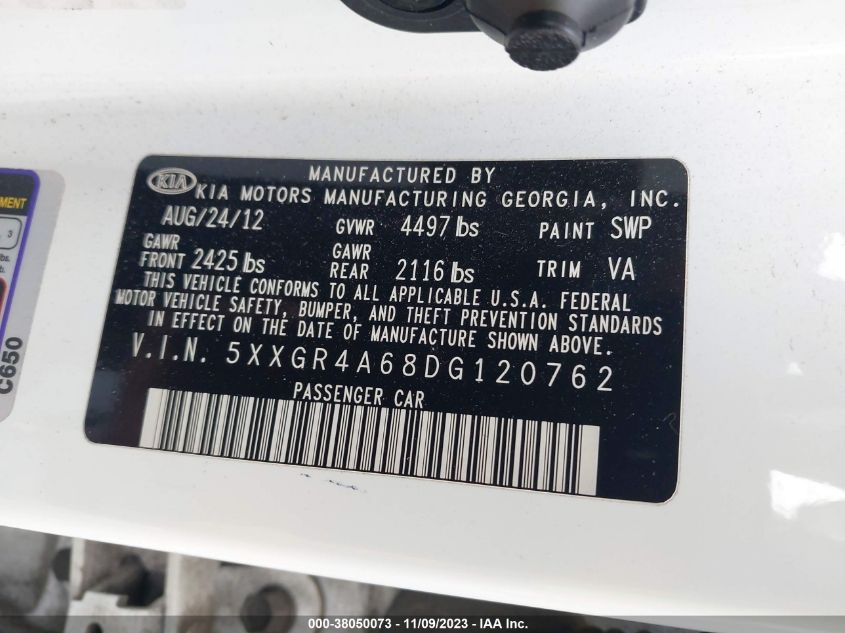 2013 KIA OPTIMA SX W/LIMITED PKG - 5XXGR4A68DG120762