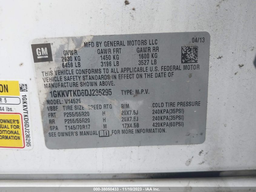 2013 GMC ACADIA DENALI - 1GKKVTKD6DJ236295