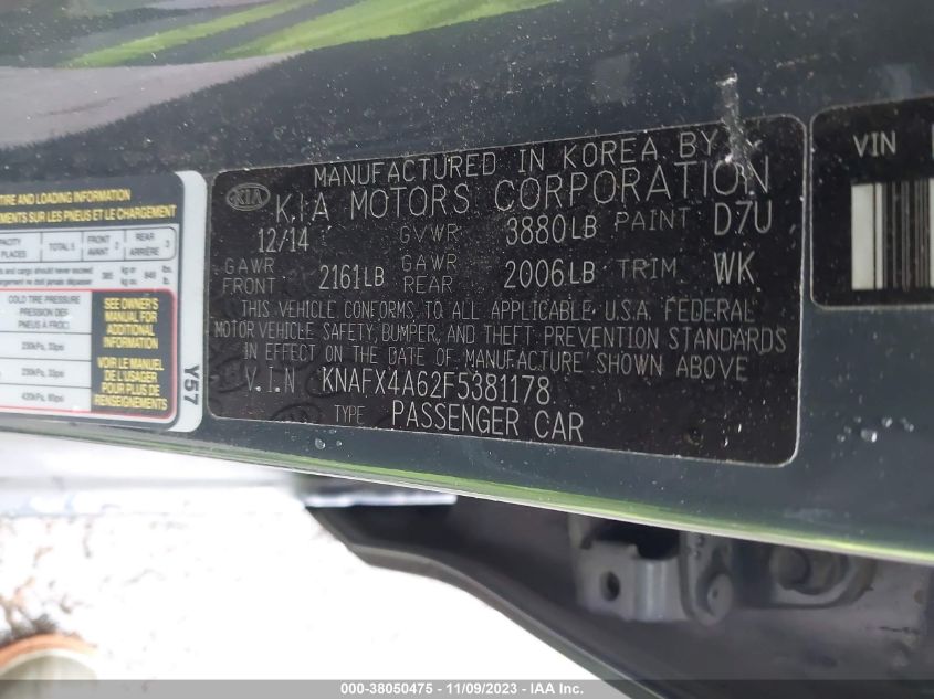 2015 KIA FORTE LX - KNAFX4A62F5381178