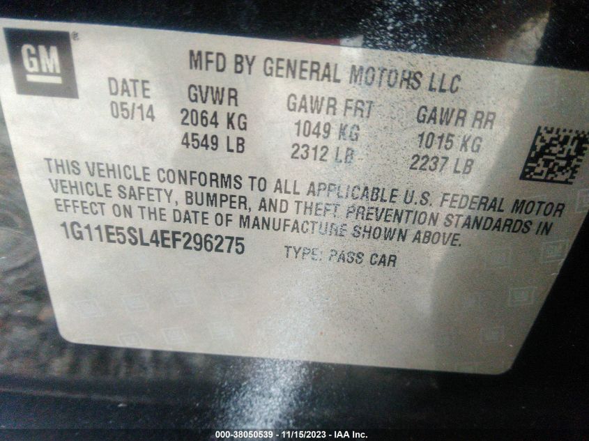 2014 CHEVROLET MALIBU 2LT - 1G11E5SL4EF296275