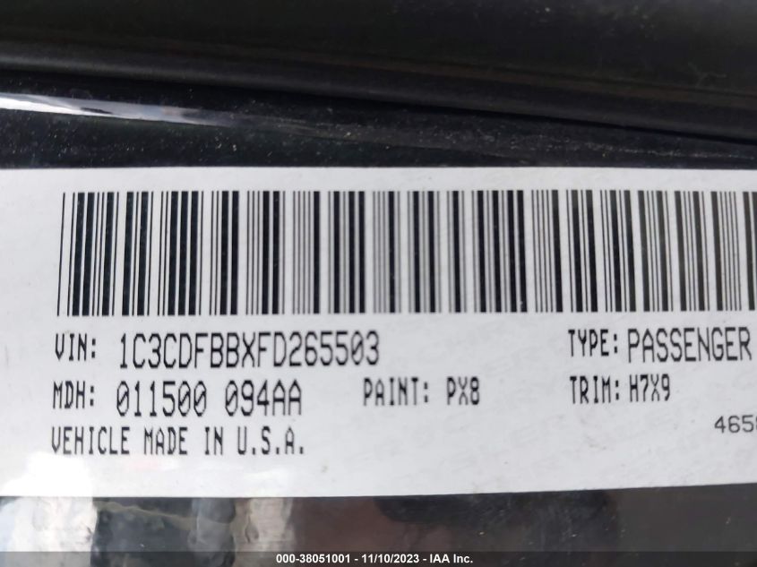 2015 DODGE DART SXT - 1C3CDFBBXFD265503