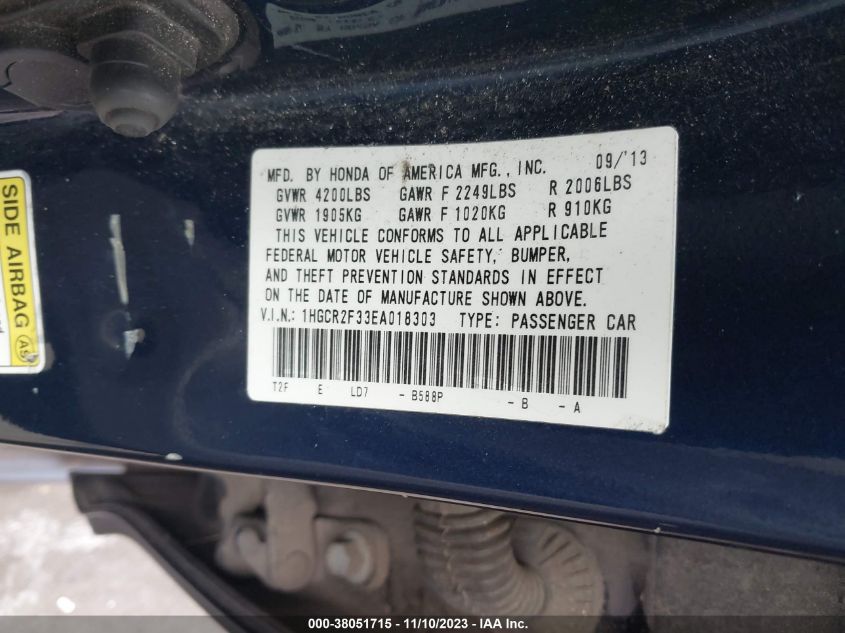 2014 HONDA ACCORD LX - 1HGCR2F33EA018303