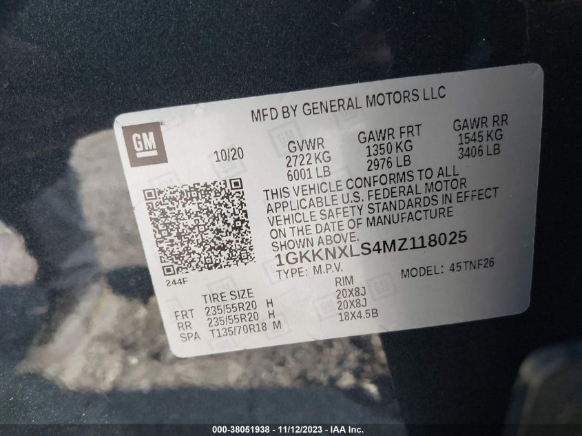 2021 GMC ACADIA DENALI - 1GKKNXLS4MZ118025