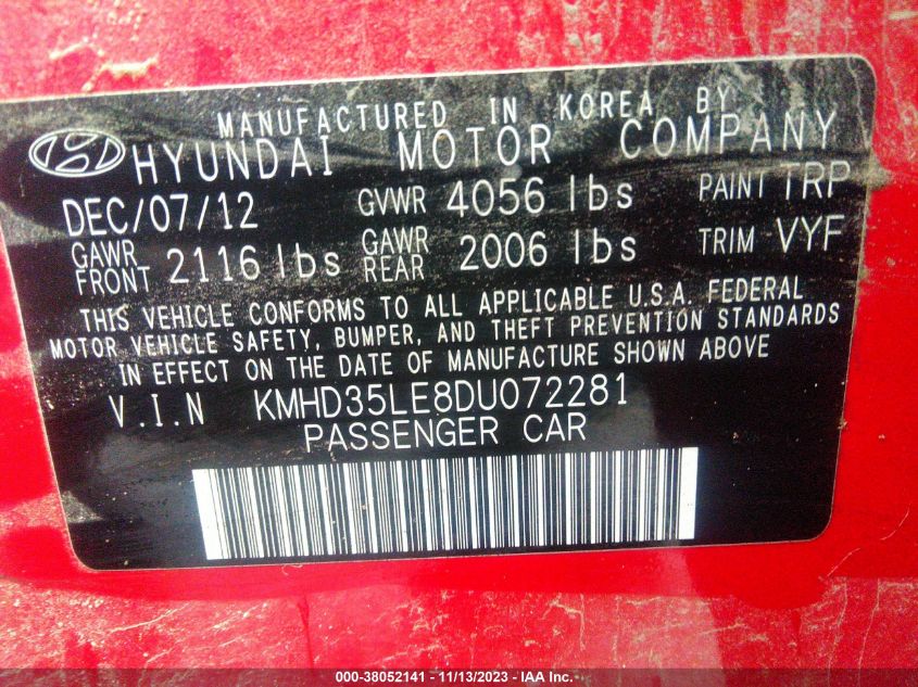 2013 HYUNDAI ELANTRA GT - KMHD35LE8DU072281