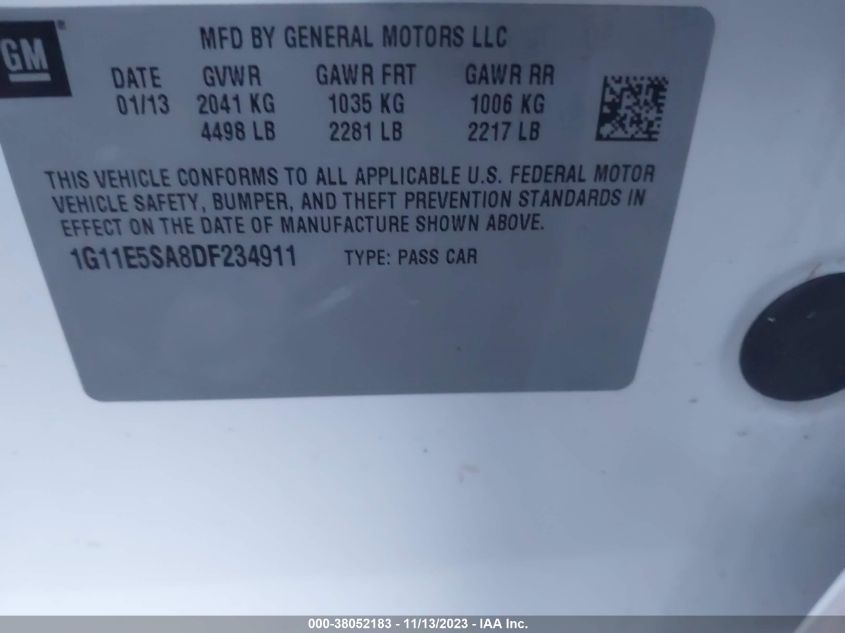 2013 CHEVROLET MALIBU 2LT - 1G11E5SA8DF234911