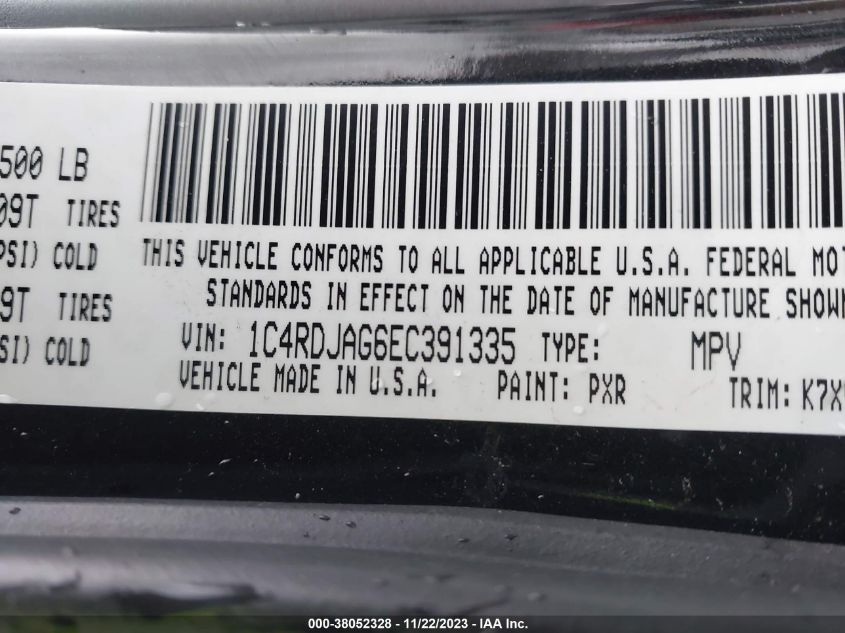 2014 DODGE DURANGO SXT - 1C4RDJAG6EC391335