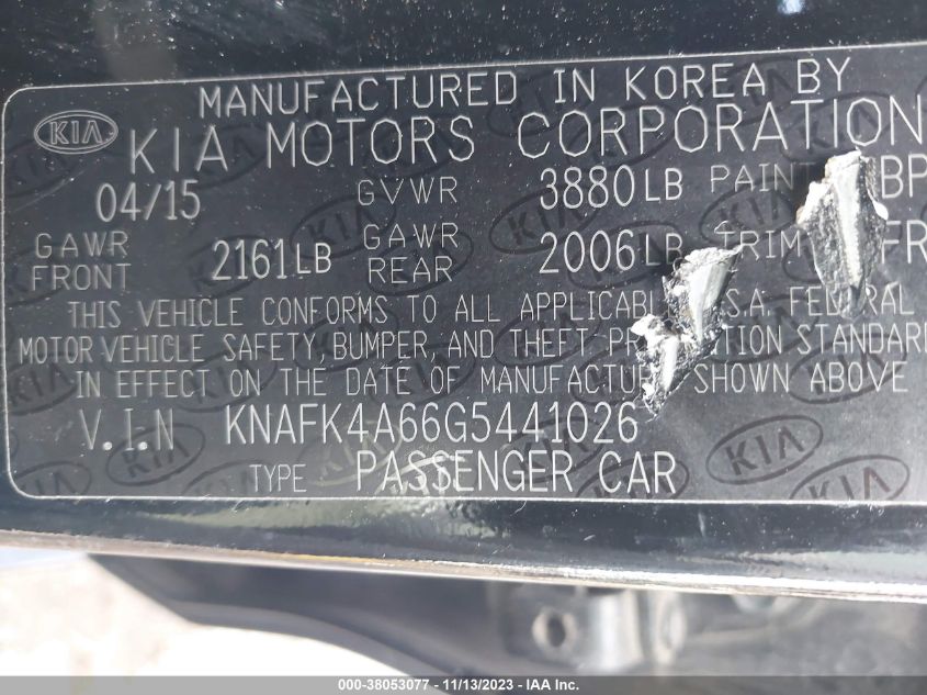 2016 KIA FORTE LX - KNAFK4A66G5441026