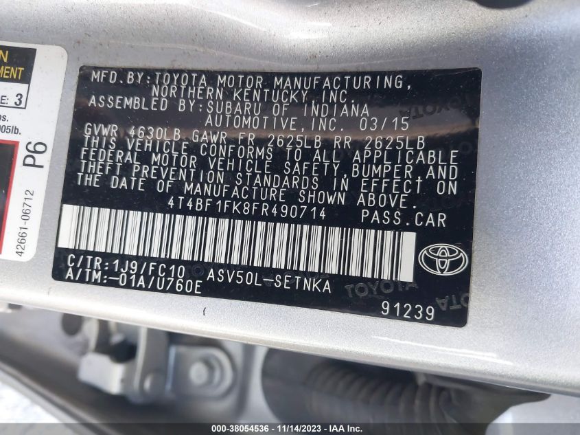 2015 TOYOTA CAMRY LE - 4T4BF1FK8FR490714