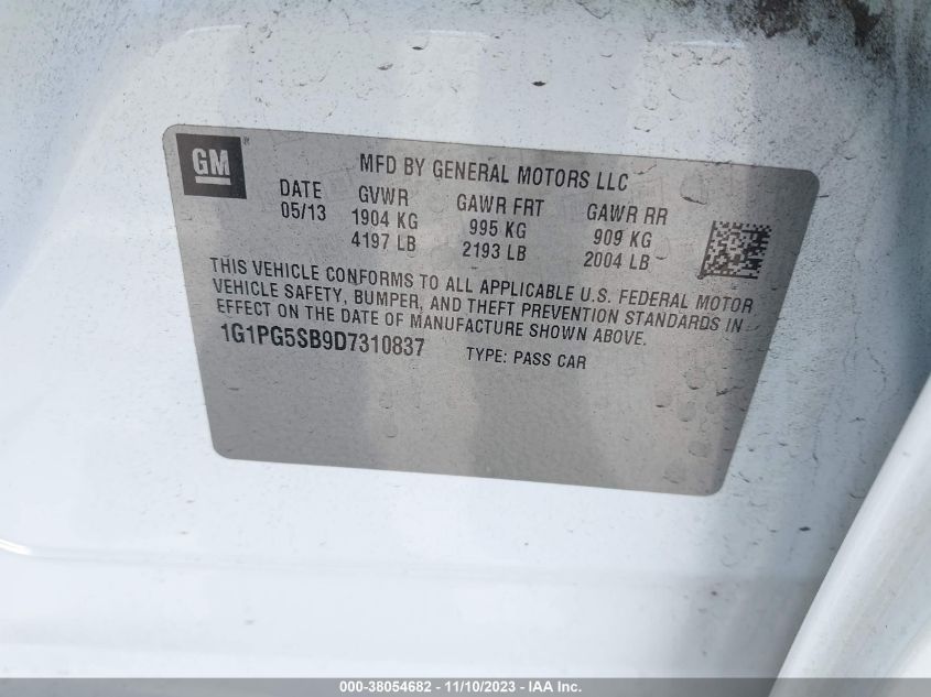 2013 CHEVROLET CRUZE LTZ - 1G1PG5SB9D7310837