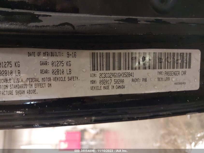 2016 DODGE CHALLENGER SXT - 2C3CDZAG1GH352841