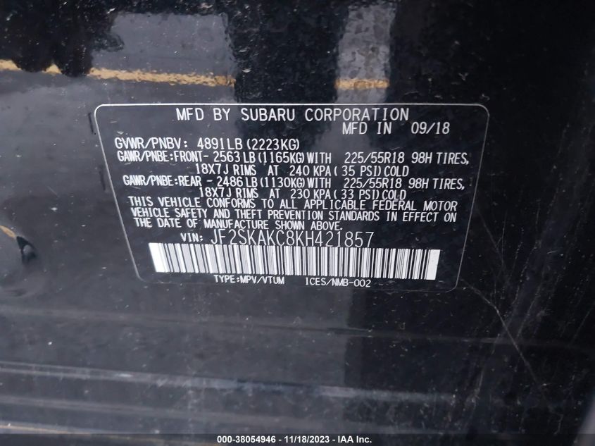 2019 SUBARU FORESTER SPORT - JF2SKAKC8KH421857