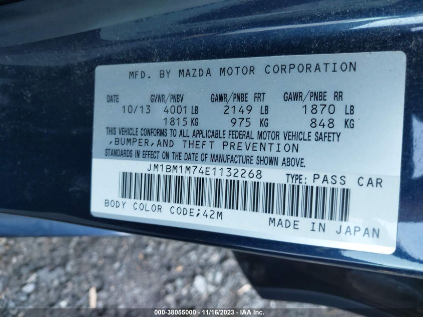 2014 MAZDA MAZDA3 I GRAND TOURING - JM1BM1M74E1132268