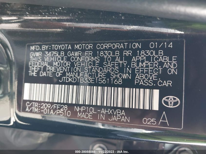 2014 TOYOTA PRIUS C TWO - JTDKDTB33E1561168