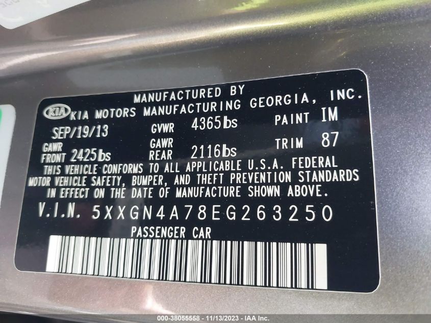 2014 KIA OPTIMA EX - 5XXGN4A78EG263250
