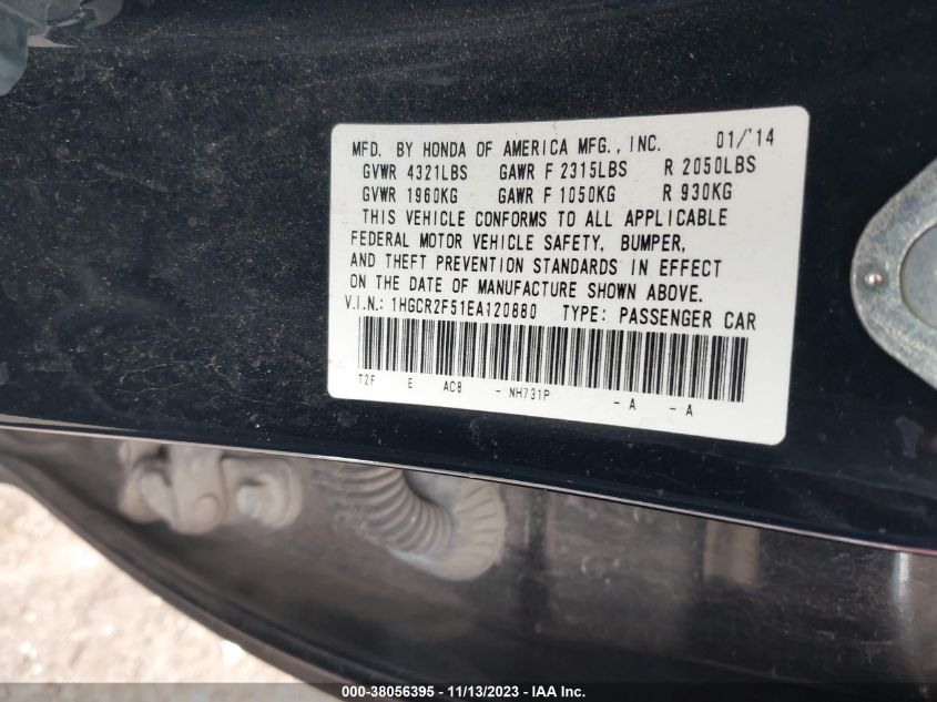 2014 HONDA ACCORD SPORT - 1HGCR2F51EA120880