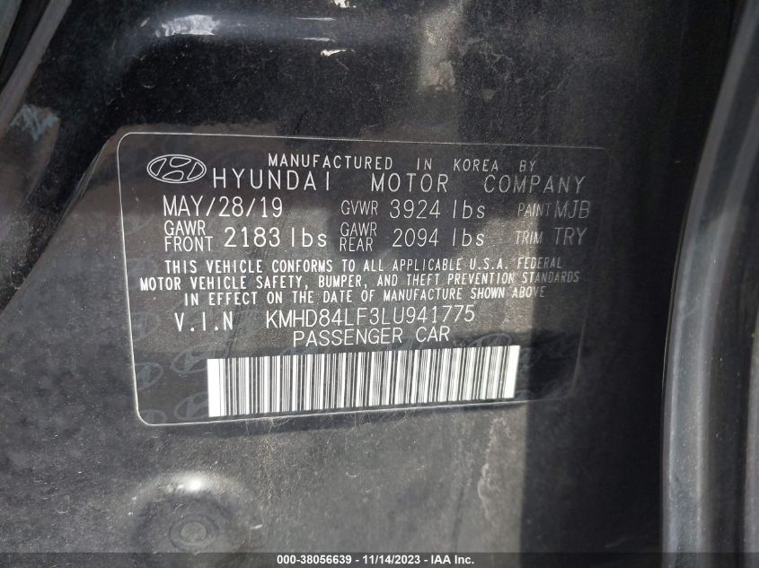 2020 HYUNDAI ELANTRA VALUE EDITION - KMHD84LF3LU941775