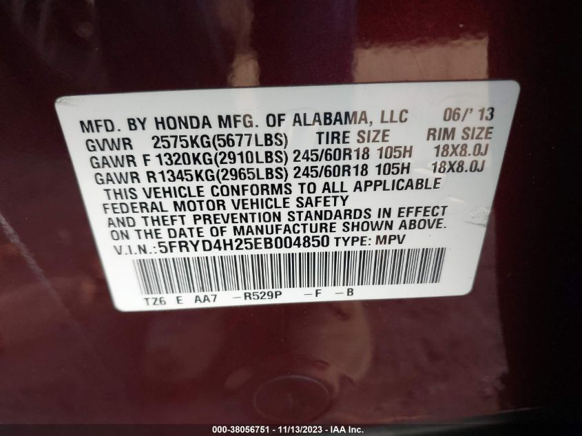 2014 ACURA MDX - 5FRYD4H25EB004850