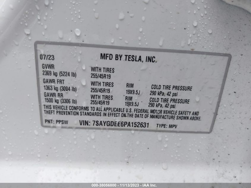 2023 TESLA MODEL Y - 7SAYGDEE6PA152631