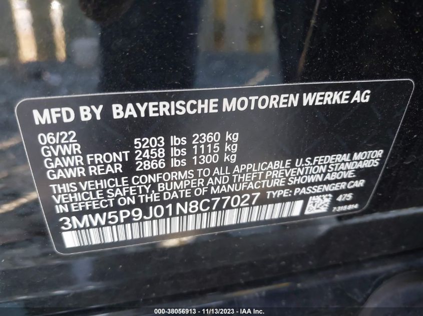 2022 BMW 3 SERIES 330E XDRIVE - 3MW5P9J01N8C77027
