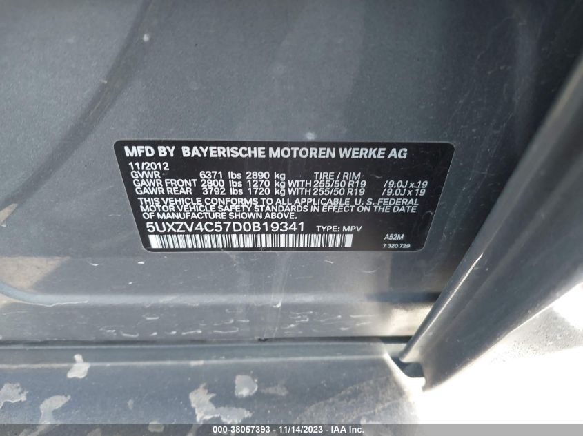 2013 BMW X5 XDRIVE35I - 5UXZV4C57D0B19341