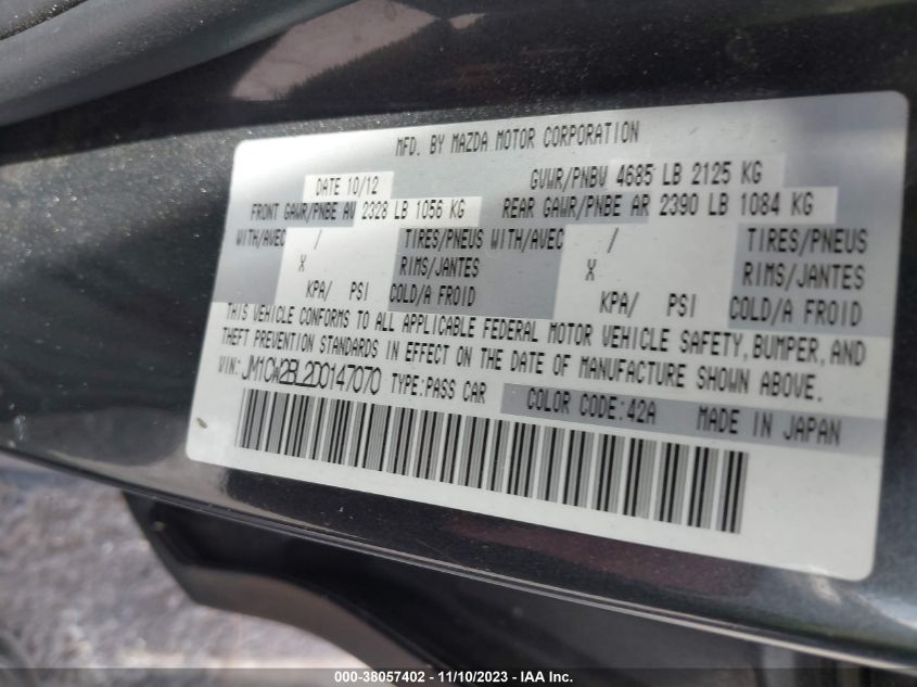 2013 MAZDA MAZDA5 SPORT - JM1CW2BL2D0147070