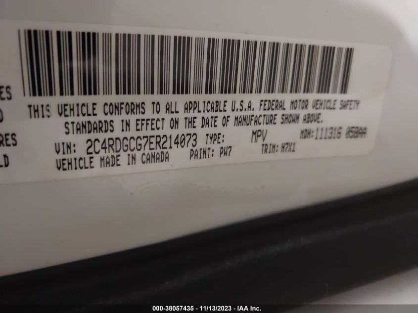 2014 DODGE GRAND CARAVAN SXT - 2C4RDGCG7ER214073