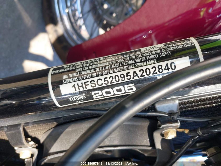 2005 HONDA VT1300 S 1HFSC52095A202840
