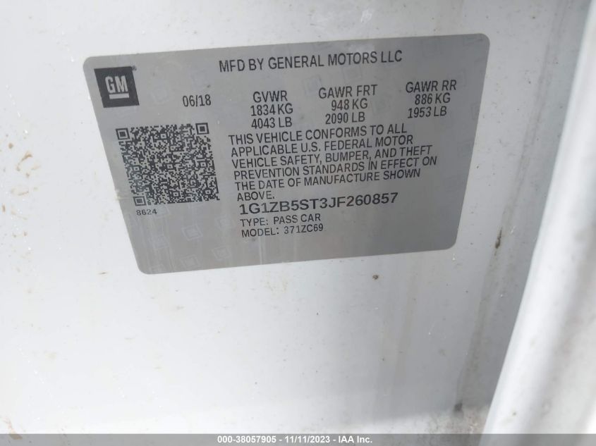 2018 CHEVROLET MALIBU 1LS - 1G1ZB5ST3JF260857