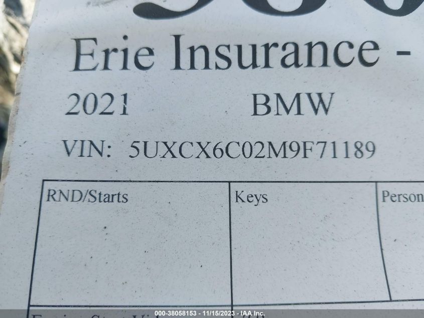 2021 BMW X7 M50I 5UXCX6C02M9F71189