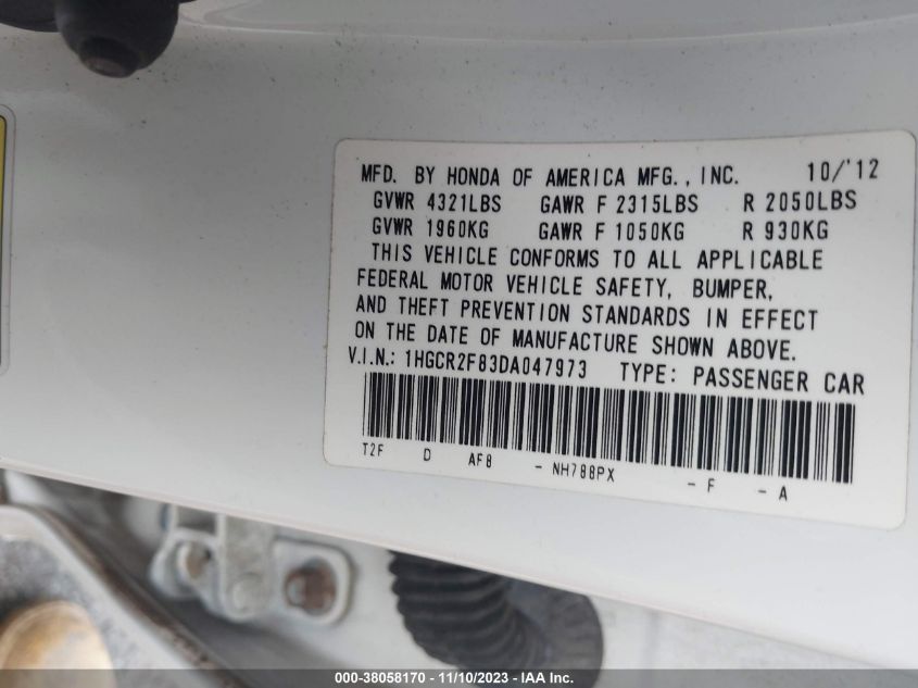 2013 HONDA ACCORD EX-L - 1HGCR2F83DA047973