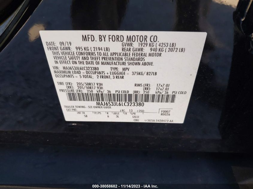 2020 FORD ECOSPORT SES - MAJ6S3JL6LC323380