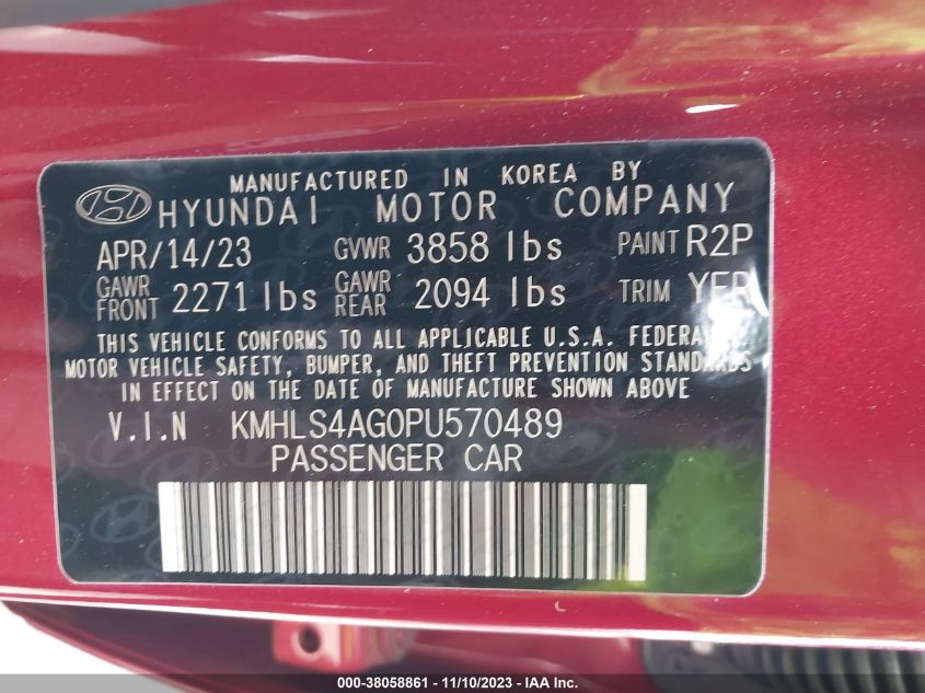 2023 HYUNDAI ELANTRA SEL - KMHLS4AG0PU570489