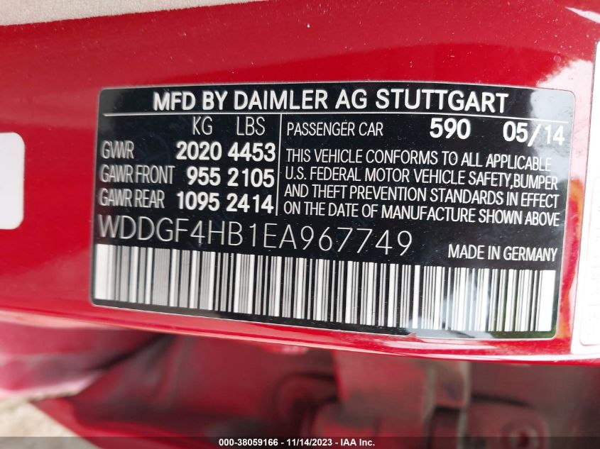 2014 MERCEDES-BENZ C 250 SPORT/LUXURY - WDDGF4HB1EA967749