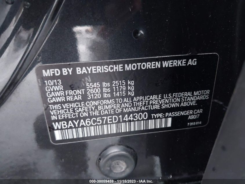 2014 BMW 740I - WBAYA6C57ED144300