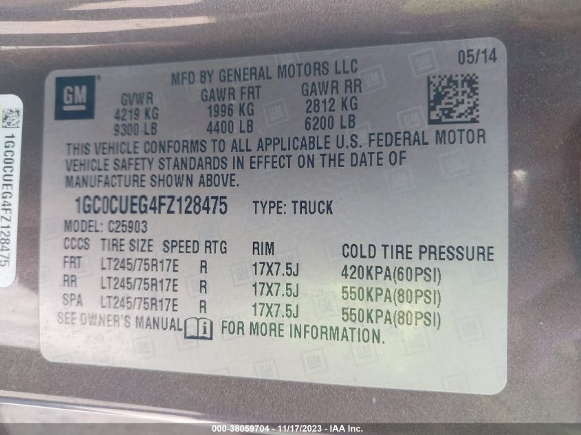 2015 CHEVROLET SILVERADO 2500HD WT - 1GC0CUEG4FZ128475