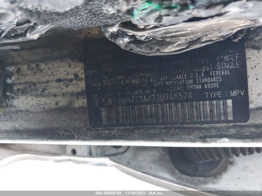 2018 HYUNDAI TUCSON SE - KM8J23A47JU748574