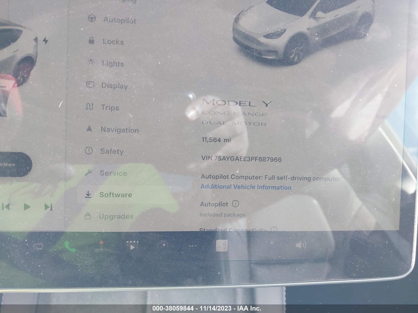 VIN 7SAYGAEE3PF687966 2023 TESLA MODEL Y
