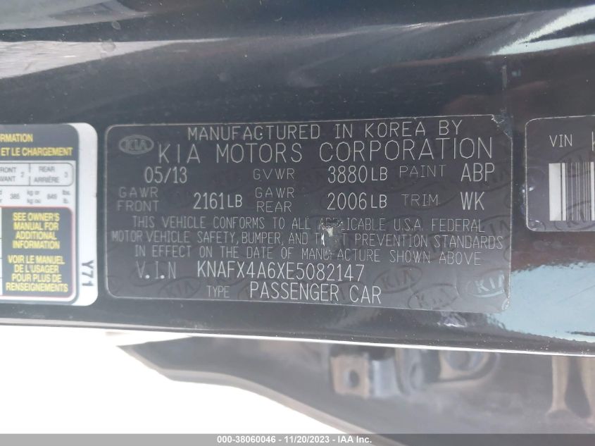 2014 KIA FORTE LX - KNAFX4A6XE5082147