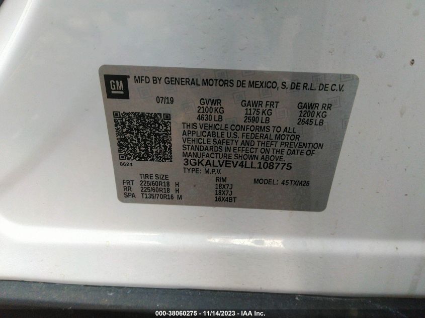 2020 GMC TERRAIN SLT - 3GKALVEV4LL108775