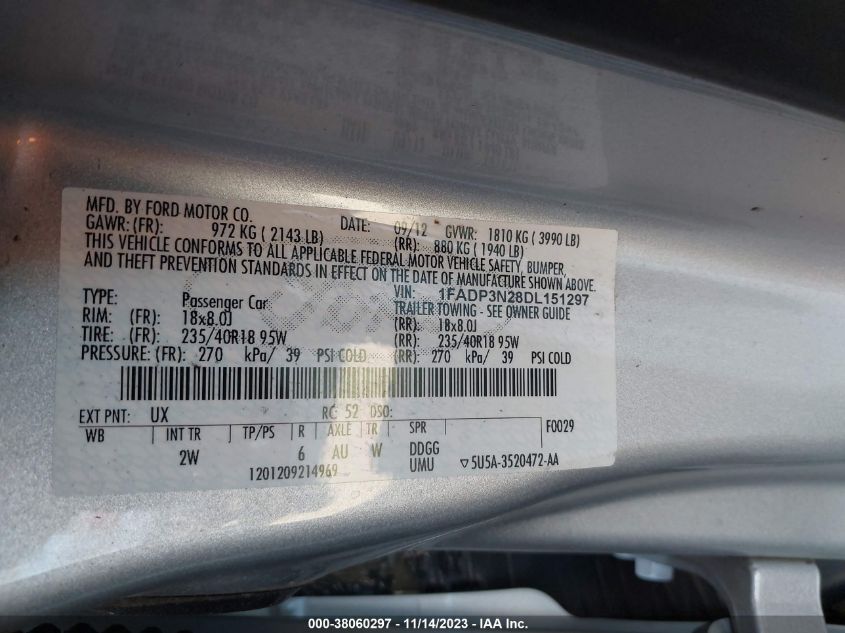 2013 FORD FOCUS TITANIUM - 1FADP3N28DL151297