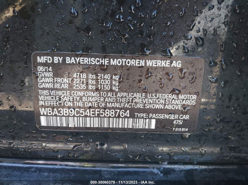 2014 BMW 335I XDRIVE WBA3B9C54EF588764