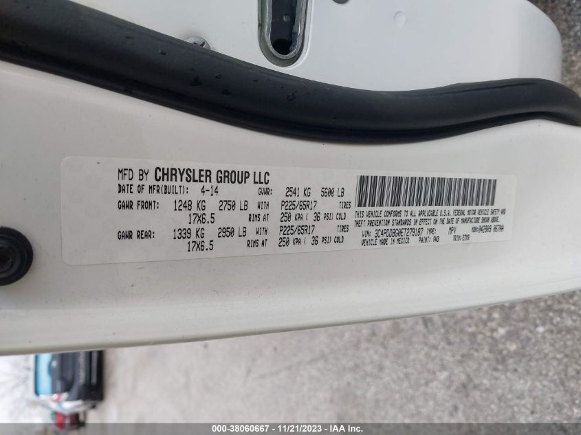 2014 DODGE JOURNEY SXT - 3C4PDDBG0ET279187