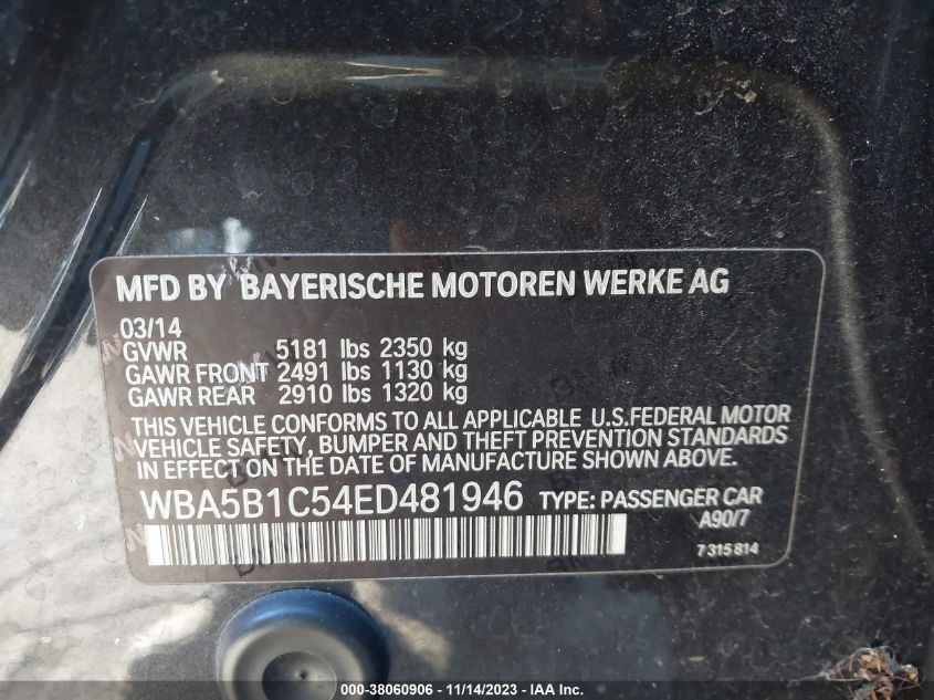 2014 BMW 535I - WBA5B1C54ED481946