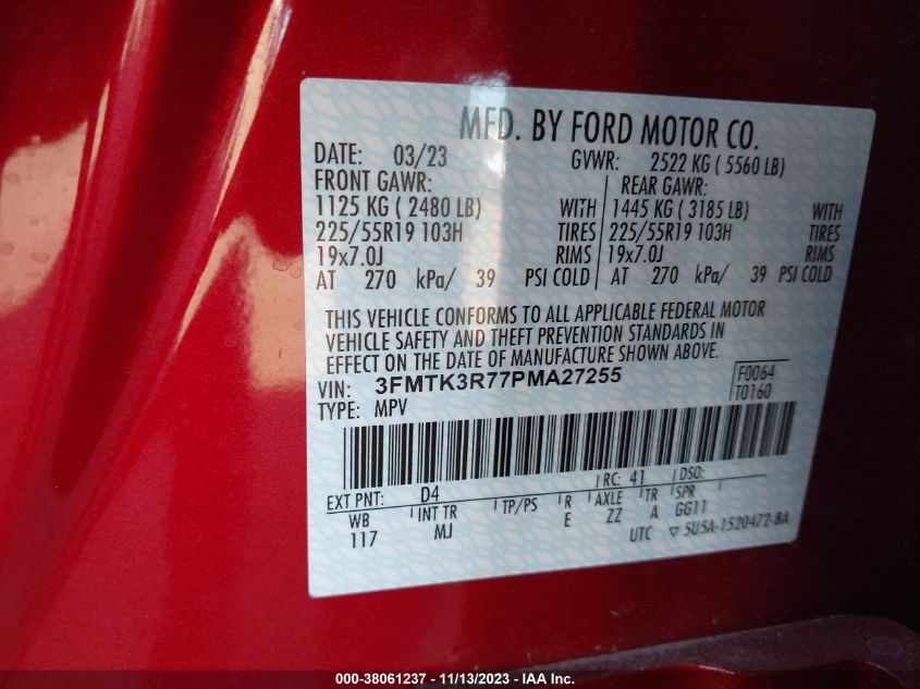 2023 FORD MUSTANG MACH-E PREMIUM - 3FMTK3R77PMA27255